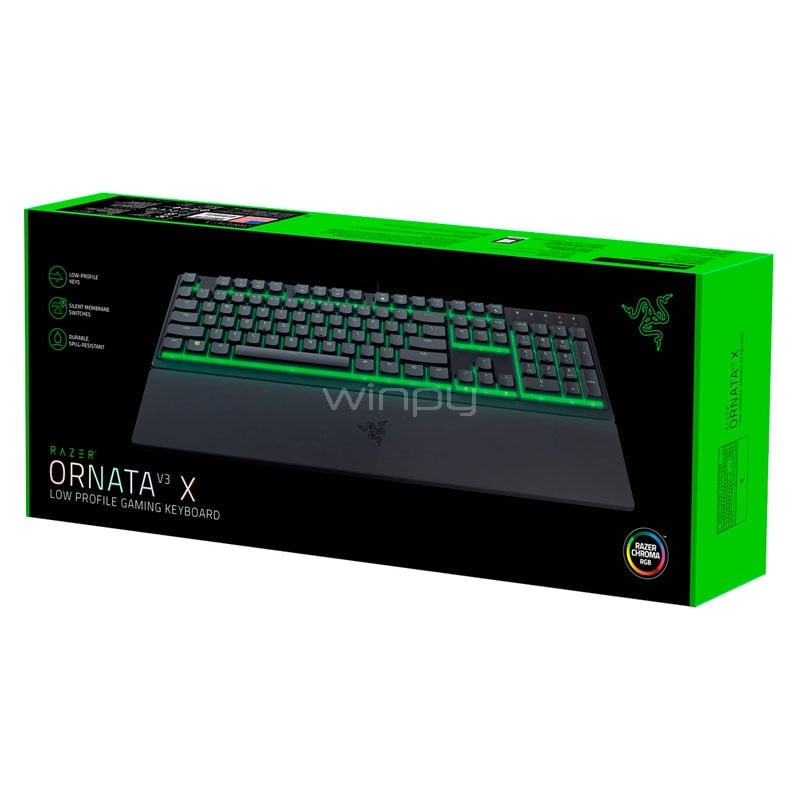 Teclado Gamer Razer Ornata V3 X (RGB, Español, Negro)
