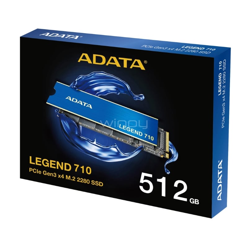 Unidad de Estado Sólido ADATA Legend 710 de 512GB (NVMe, PCIe Gen3, Hasta 2.400 MB/s)