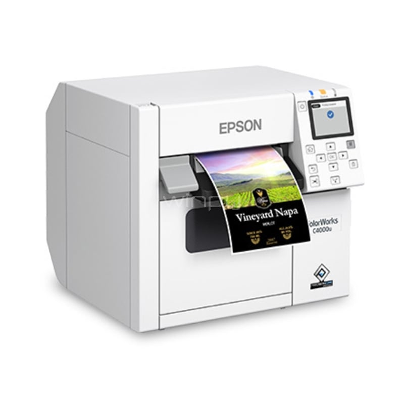 Impresora de Etiquetas Epson CW-C4000 (Rollo 4.41“, 1200dpi, 101.6mm/seg, USB/LAN)