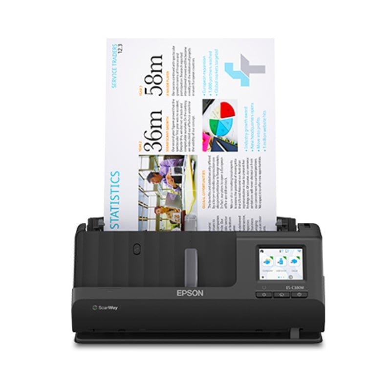 Escáner Epson WorkForce ES-C380W (Pantalla Táctil, 30ppm, 1200dpi, USB/Wi-Fi)
