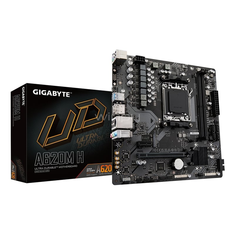 Placa Madre Gigabyte A620M H (AM5, DDR5 4400/7200MHz, M.2, MicroATX)