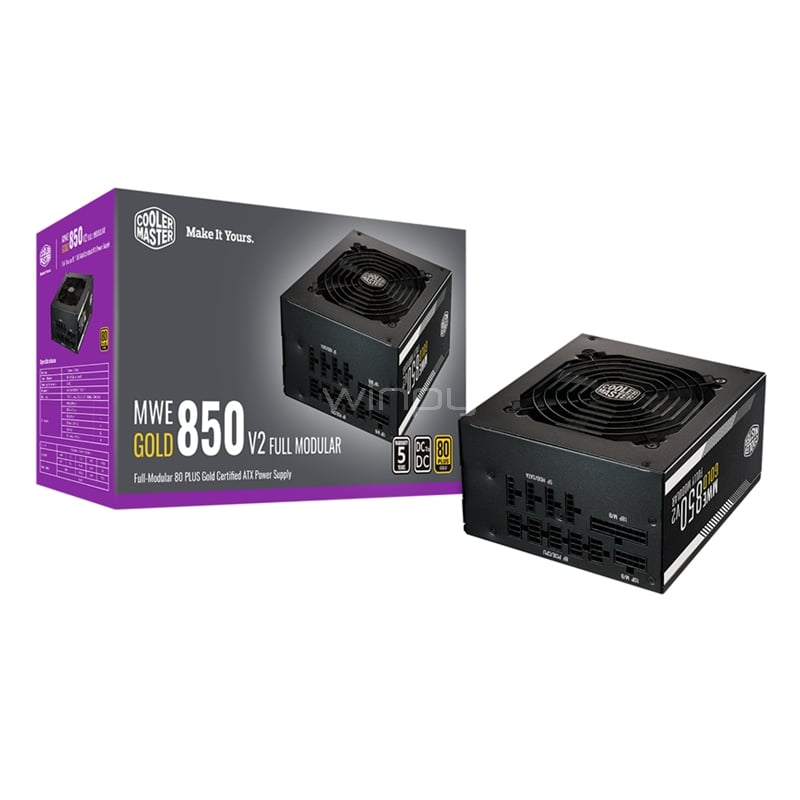 Fuente de Poder Cooler Master MWE GOLD V2 de 850W (Full Modular, Certificada 80+ Gold, ATX 3.0)