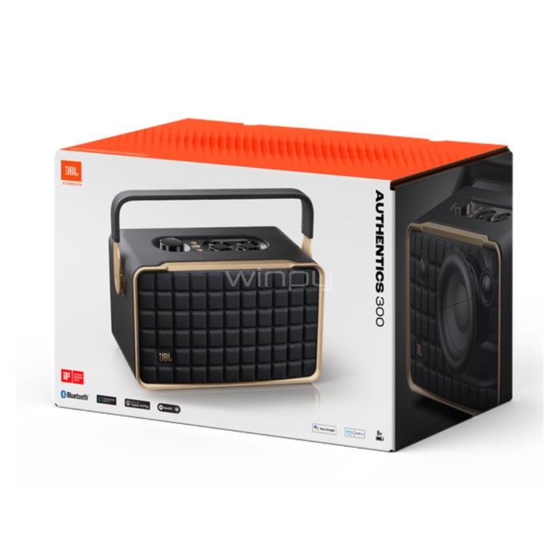 Parlante Inalámbrico JBL Authentics 300 (100W, Wi-Fi/Bluetooth, Negro)