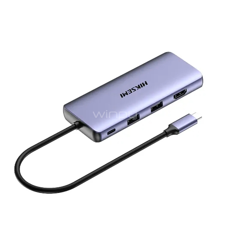 Adaptador Multipuerto HUB Hiksemi DS11 USB-C (USB-A, USB-C, HDMI, VGA, Ethernet, Audio In, TF/SD)