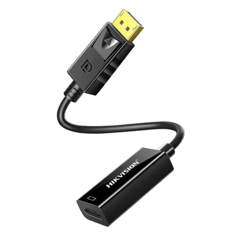 Adaptador Hikvision D2H de DisplayPort a HDMI (Full HD, 60Hz, Negro)