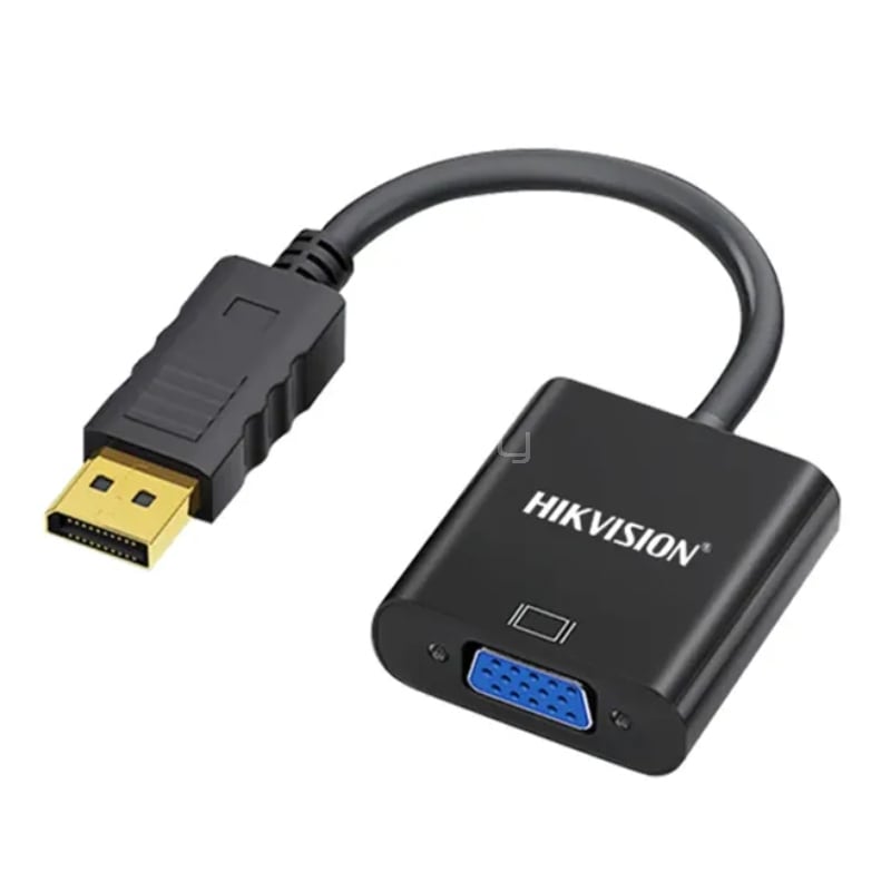 Adaptador Hikvision D2V de DisplayPort a VGA (Full HD, 60Hz, Negro)