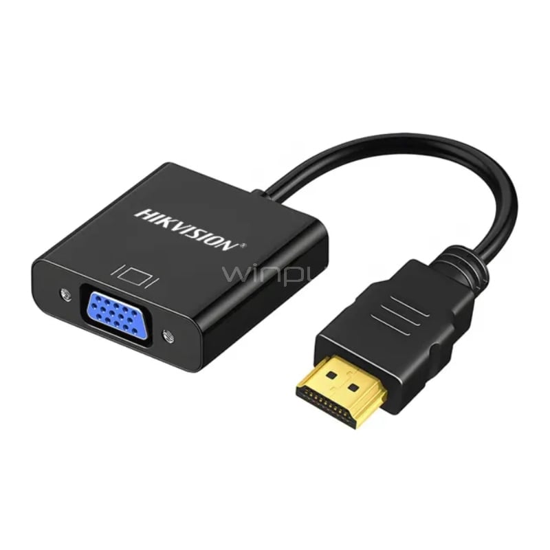 Adaptador Hikvision H2V de HDMI a VGA (Full HD, 60Hz, Negro)