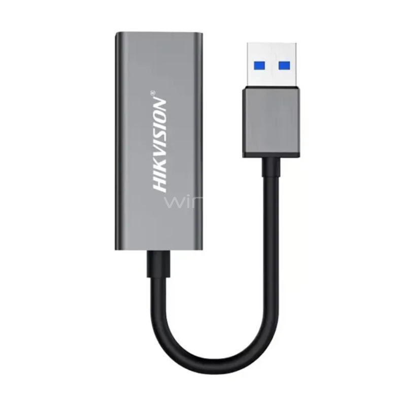 Adaptador Hikvision U2R de USB a Ethernet (USB 3.0, Gris)