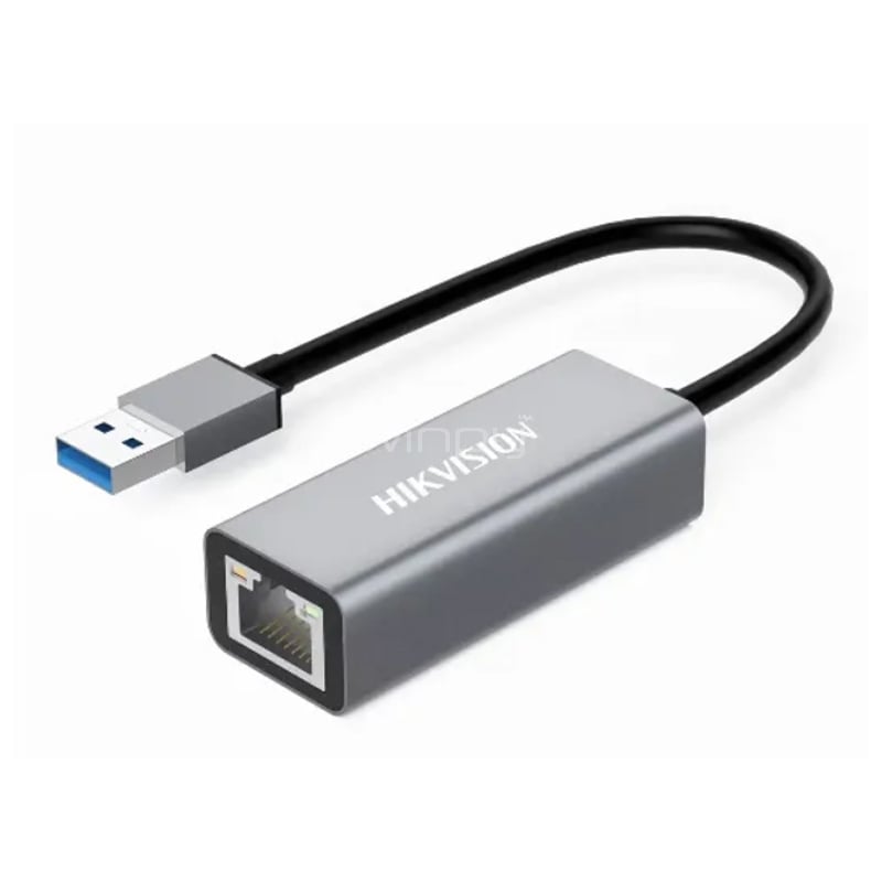 Adaptador Hikvision U2R de USB a Ethernet (USB 3.0, Gris)