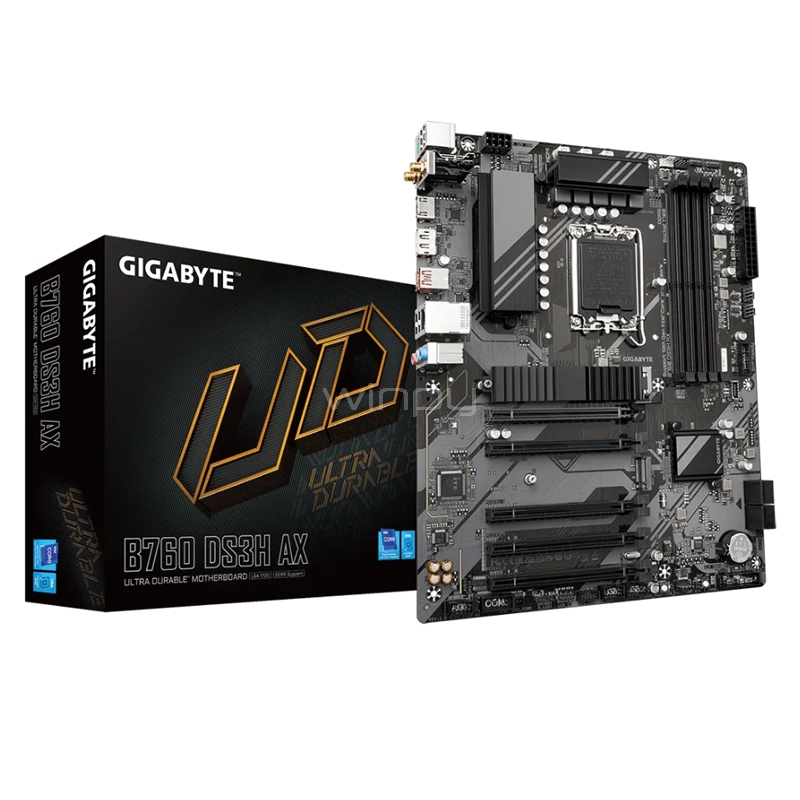 Placa Madre Gigabyte B760 DS3H AX (LGA1700, DDR5 4000/7600MHz, M.2, ATX)