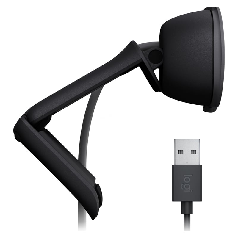 Webcam Logitech Brio 100 (Full HD, Micrófono, Grafito)