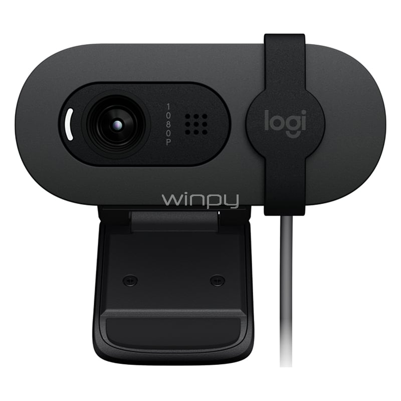 Webcam Logitech Brio 100 (Full HD, Micrófono, Grafito)