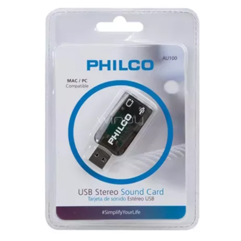Adaptador Audio/Mic Philco de USB a Jack 3.5mm (Audio / Mic)