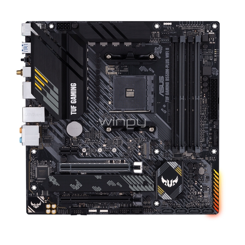 Placa Madre ASUS TUF GAMING B550M-PLUS WIFI II (AM4, DDR4 2133/4866MHz, M.2 x2, RGB, microATX)