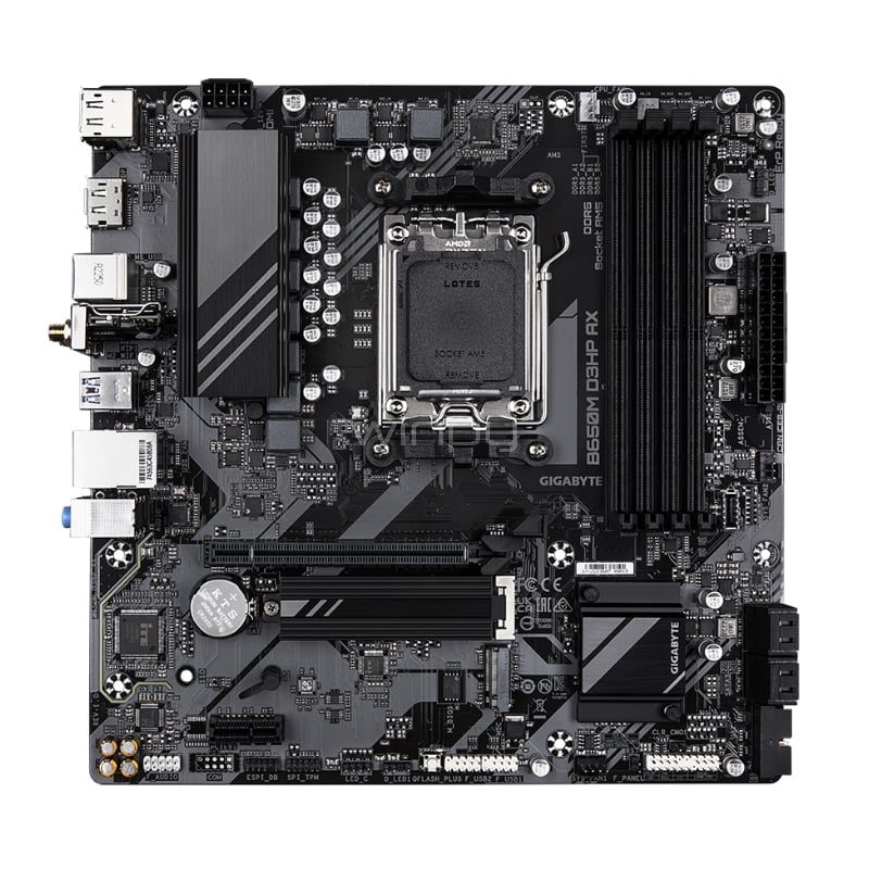 Placa Madre Gigabyte B650M D3HP AX (AM5, DDR5 4800/7600MHz, M.2 x2, MicroATX)