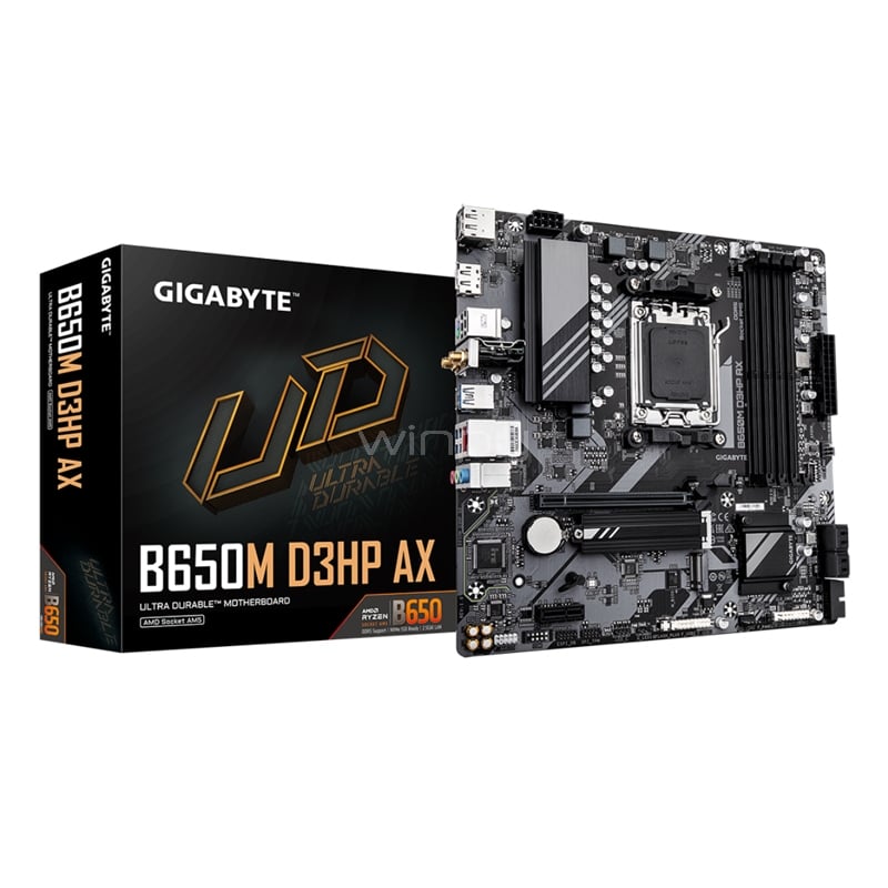 Placa Madre Gigabyte B650M D3HP AX (AM5, DDR5 4800/7600MHz, M.2 x2, MicroATX)