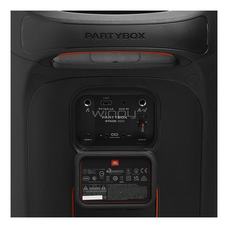 Parlante Karaoke JBL PartyBox Stage 320 (Bluetooth, IPX4, Negro)