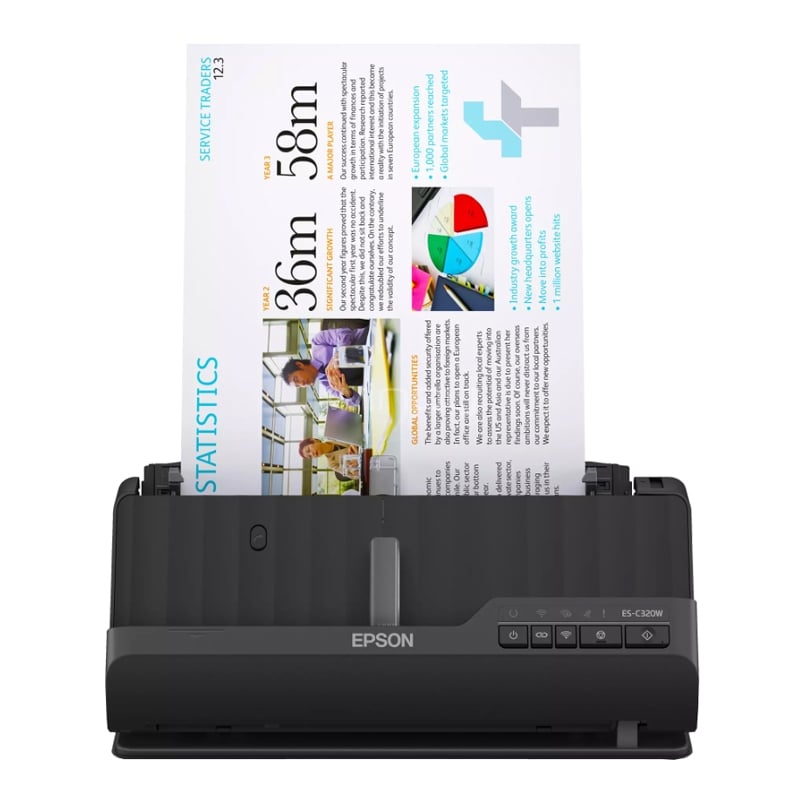 Escáner Epson ES-C320W Ultra Compacto (Wi-Fi, ADF, 600dpi)