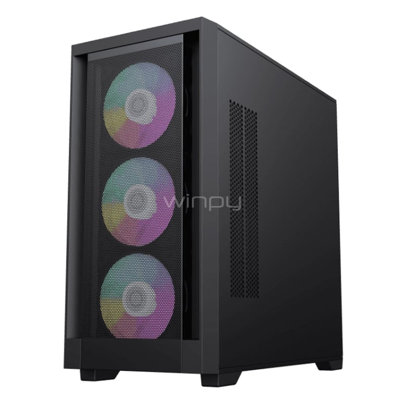 Gabinete Gamer Gamemax Defender Mesh (MicroATX, Vidrio Templado, 4 Ventiladores ARGB)