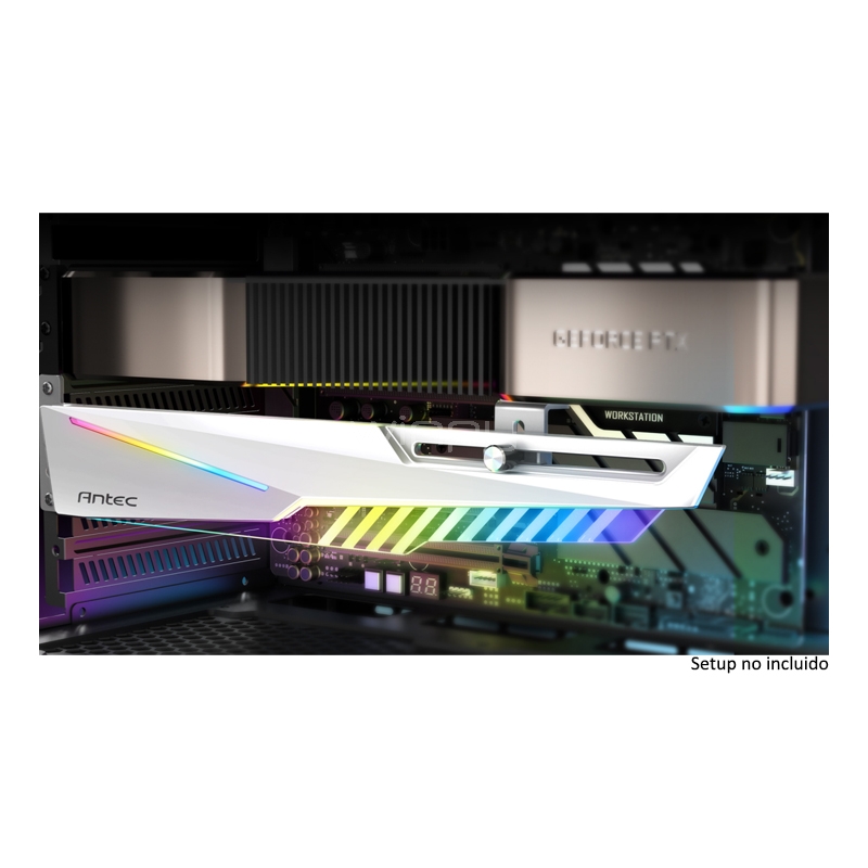 Soporte para Tarjeta Gráfica Antec Dagger (Ajustable, hasta 130mm, Blanco)