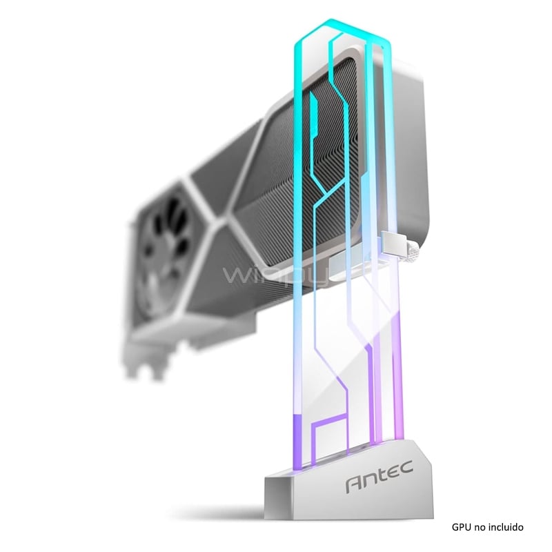 Soporte para Tarjeta Gráfica Vertical Antec ARGB (Base Vidrio, Templado)