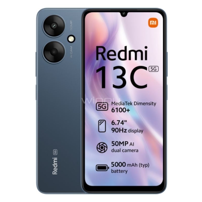Celular Xiaomi Redmi 13C 5G EU de 6.74“ (OctaCore, 8GB RAM, 256GB Internos, Twilight Blue)