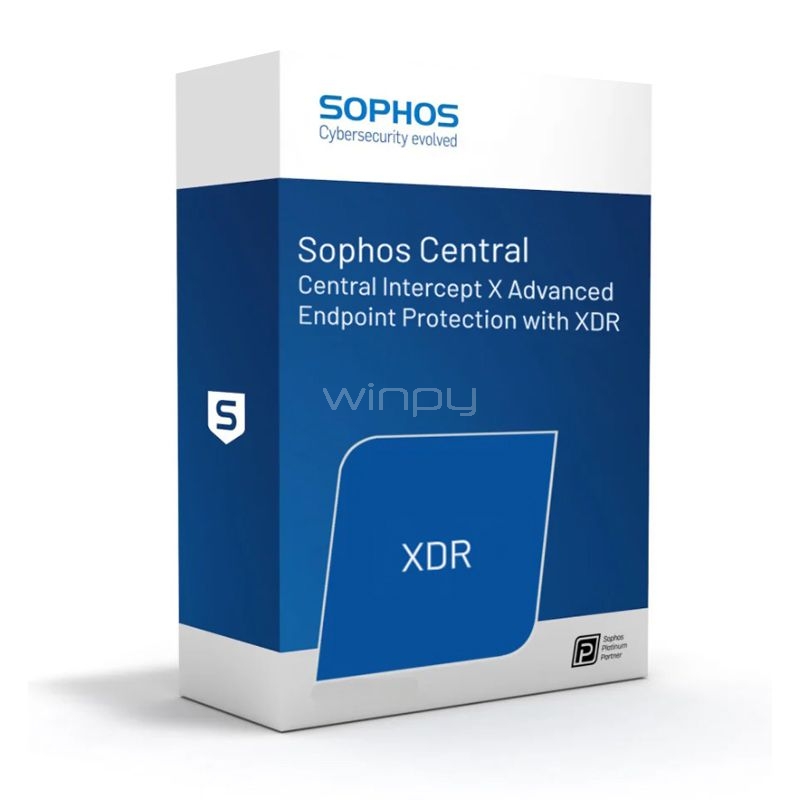 Licencia Sophos Central Intercept X Advanced con XDR (50 a 99 usuarios, 12 meses)