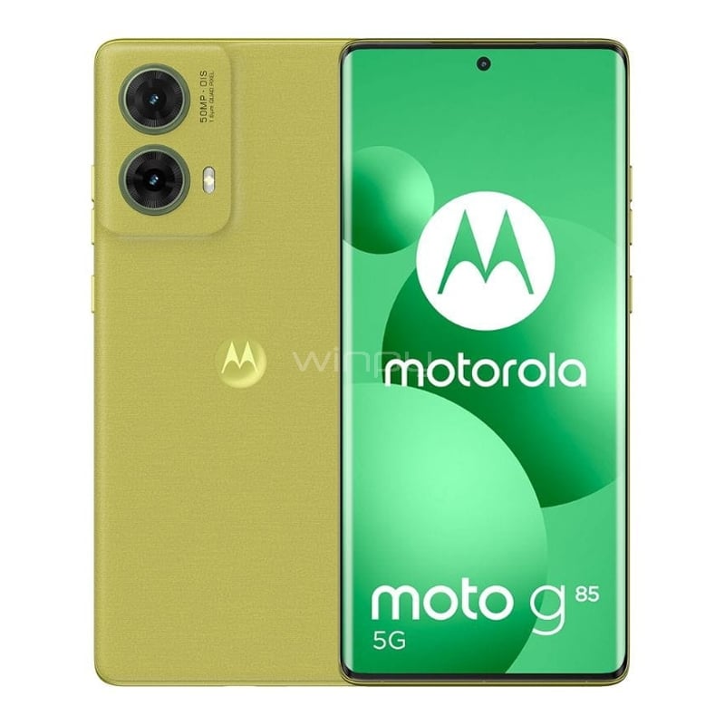 Celular Motorola moto G85 5G de 6.67“ (OctaCore, 8GB RAM, 256GB Internos, Verde Lima)