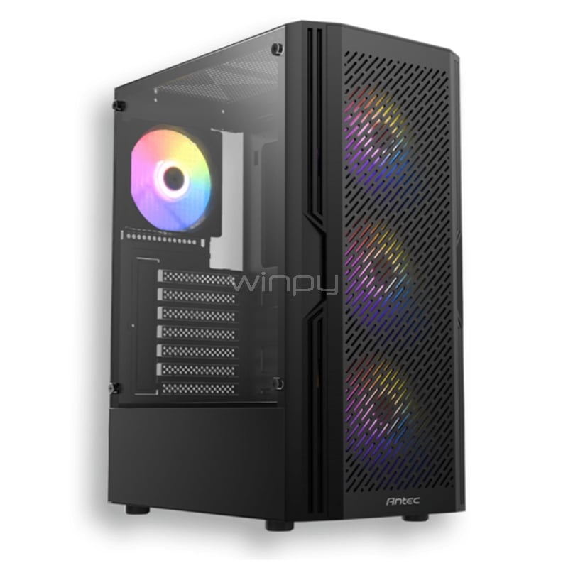 Gabinete Gamer Antec AX20 Elite (ATX, Vidrio Templado, Malla Frontal, 4 Ventiladores RGB)
