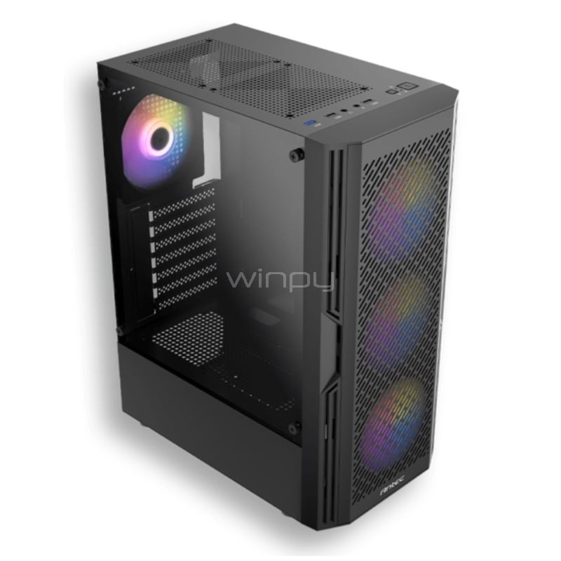 Gabinete Gamer Antec AX20 Elite (ATX, Vidrio Templado, Malla Frontal, 4 Ventiladores RGB)