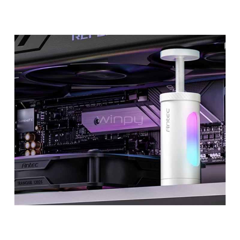 Soporte para Tarjeta Gráfica Antec I SHAPE ARGB (Ajustable, hasta 110 mm, Blanco)