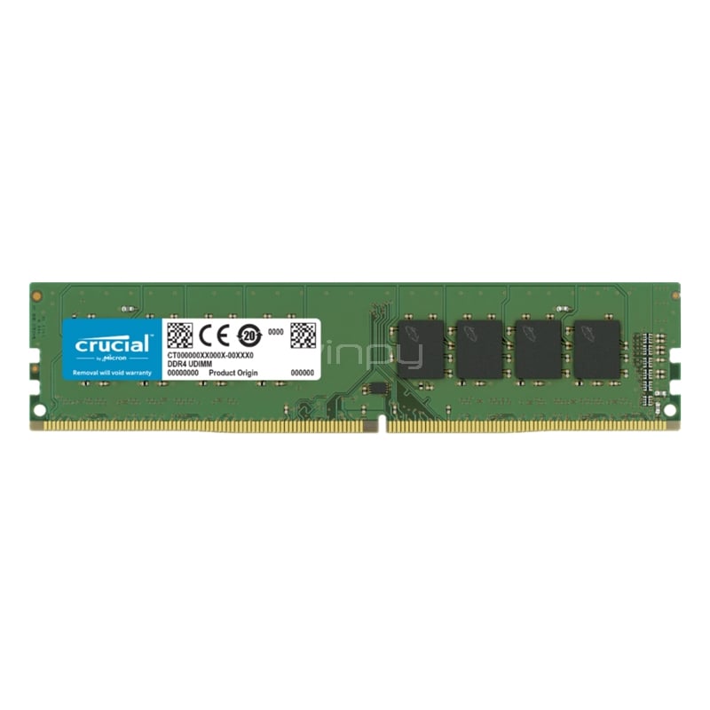 Memoria RAM Crucial CB8GU3200 de 8GB (DDR4, 3200MHz, CL22, DIMM)