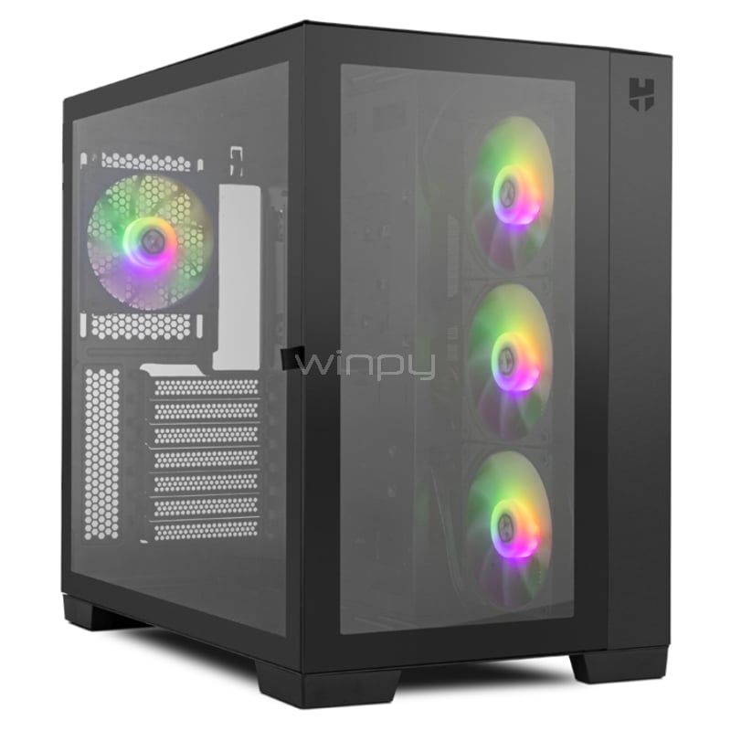 Gabinete Gamer Nox Hummer Astra Black (ATX, Vidrio Templado Panorámico, 3 ventiladores ARGB)