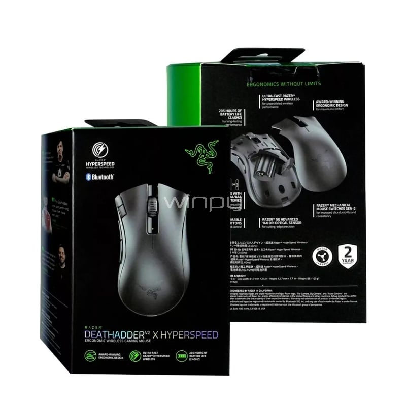 Mouse Gamer Razer DeathAdder V2 X HyperSpeed (Sensor 5G, 14.000dpi, Bluetooth/Dongle USB, Negro)