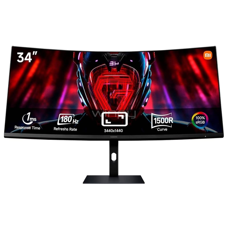 Monitor Gamer Xiaomi G34WQi de 34“ Curvo (VA, WQHD, 1500R, 180Hz, 1ms, DP+HDMI, FreeSync, Vesa)