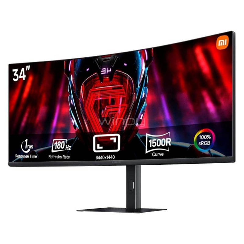 Monitor Gamer Xiaomi G34WQi de 34“ Curvo (VA, WQHD, 1500R, 180Hz, 1ms, DP+HDMI, FreeSync, Vesa)