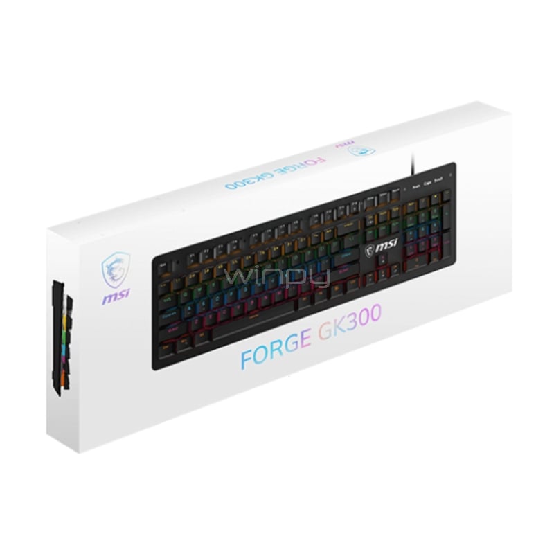Teclado Mecánico MSI Keyboard GK300 (Blue Switches, RGB, USB, Negro)