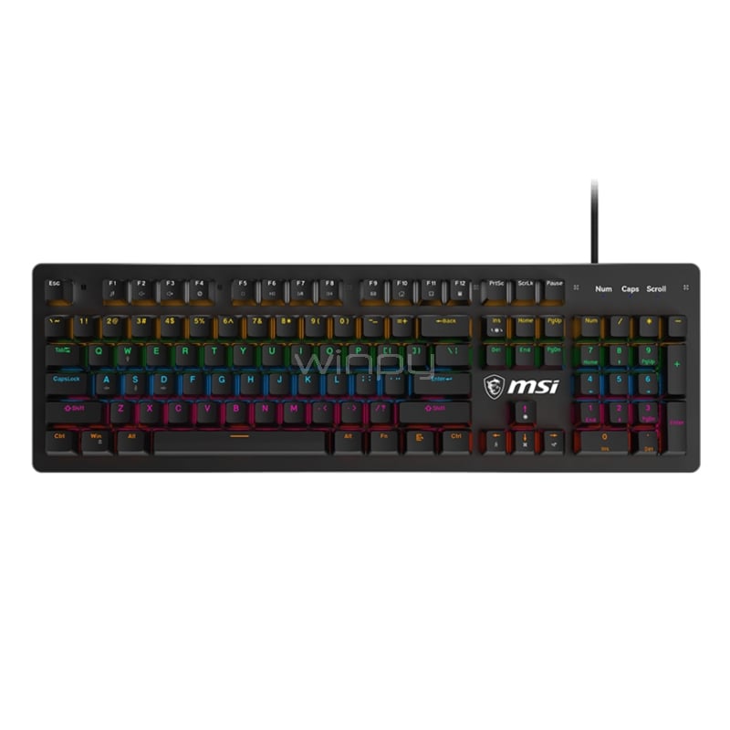 Teclado Mecánico MSI Keyboard GK300 (Blue Switches, RGB, USB, Negro)