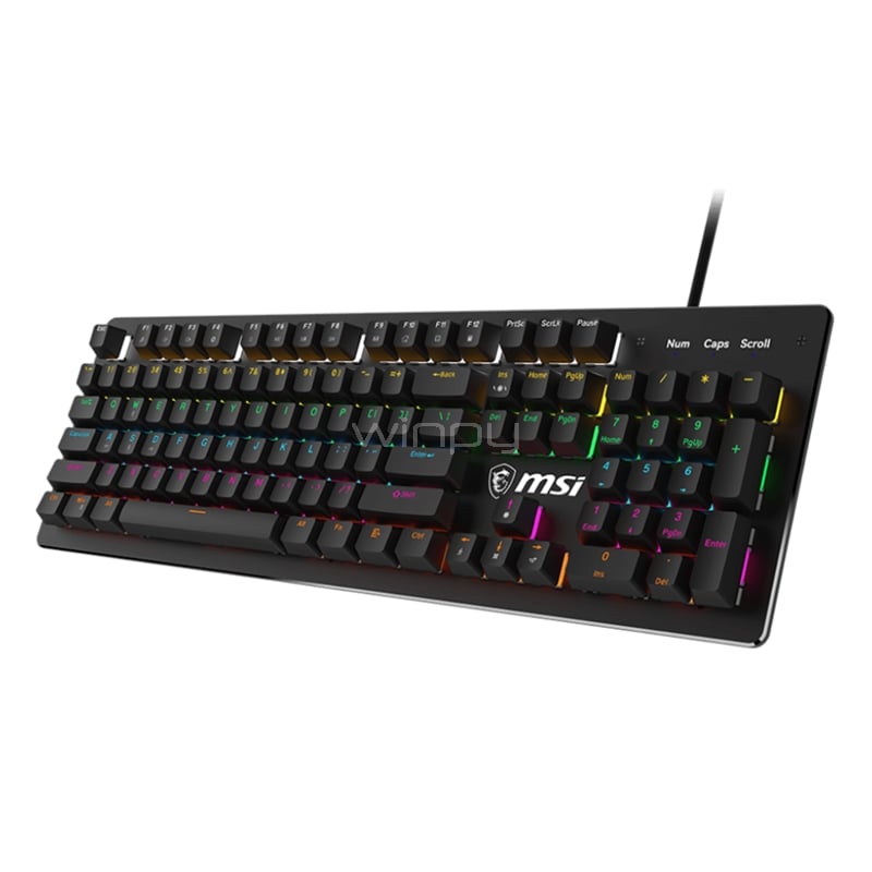 Teclado Mecánico MSI Keyboard GK300 (Blue Switches, RGB, USB, Negro)