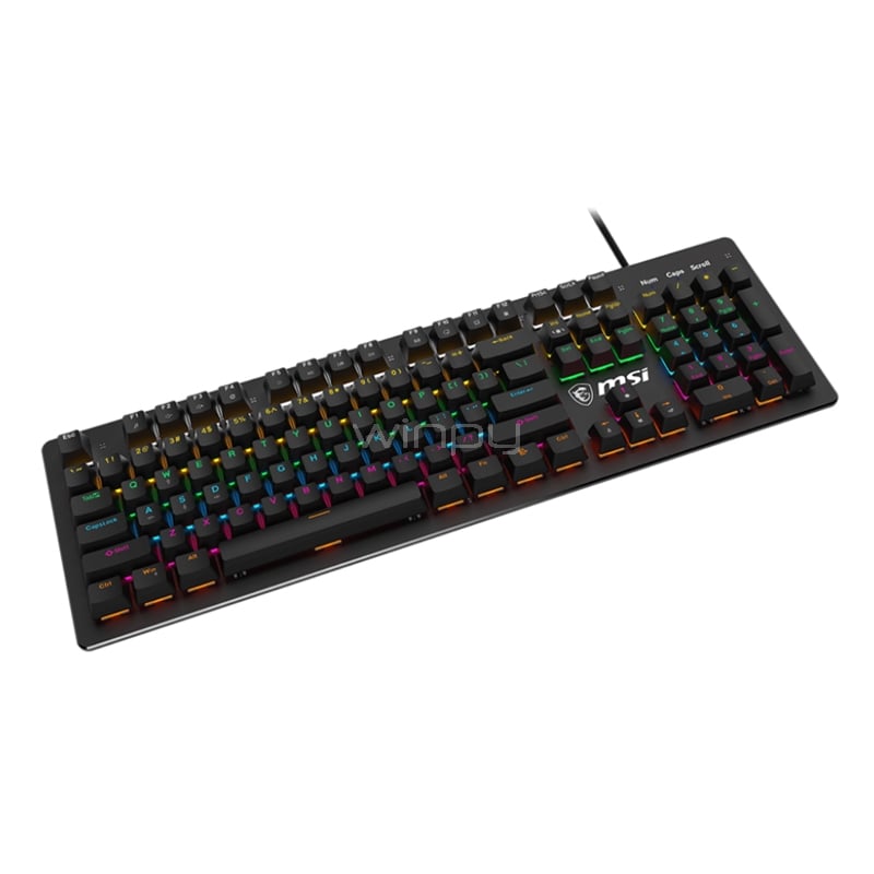 Teclado Mecánico MSI Keyboard GK300 (Blue Switches, RGB, USB, Negro)