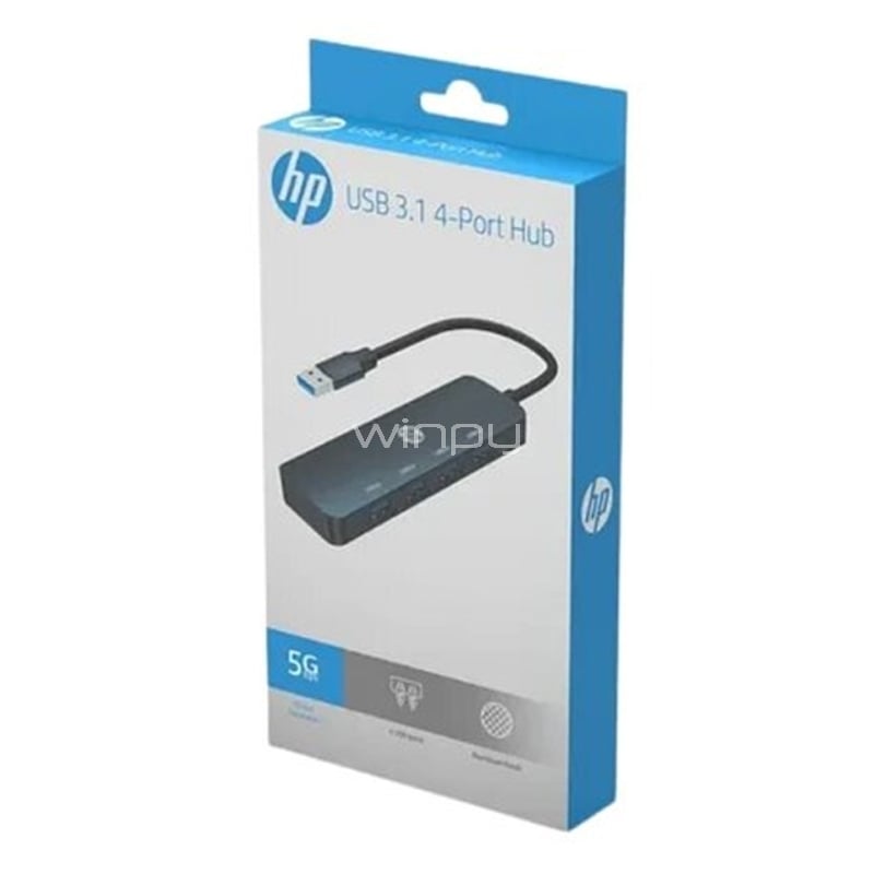 Adaptador Multipuerto HP DHC-CT100 de 4 Puertos (USB 3.0, 5 Gbps)