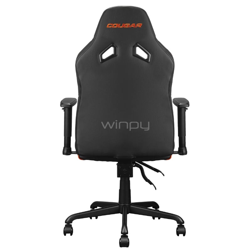 Silla Gamer Cougar Fusion S (Cojín Lumbar, Ajustable, hasta 120Kg, Negro/Naranjo)