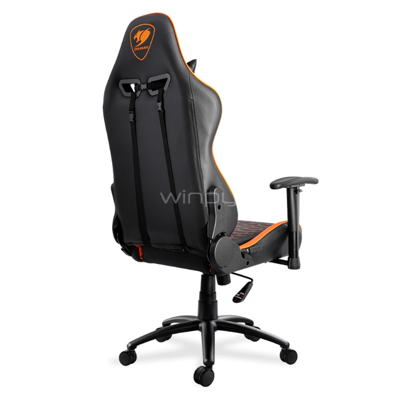 Silla Gamer Cougar OutRider (hasta 120Kg, Cojines x2, Reclinable, Negro/Naranjo)