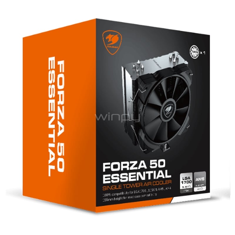 Disipador Cougar Forza 50 Essential (LGA1700/AM5, 120mm, 2000rpm, PWM, Negro)