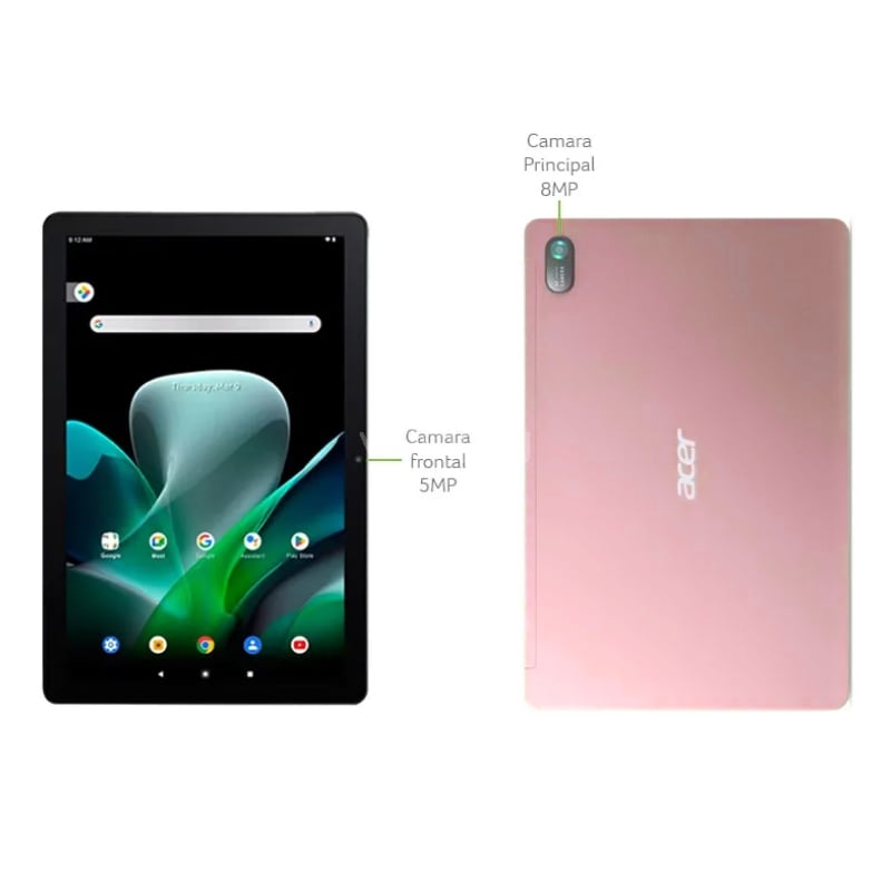 Tablet ACER Iconia TAB M10 de 10.1“ (OctaCore, 4GB RAM, 128GB Internos, Android 12, Rose Gold)