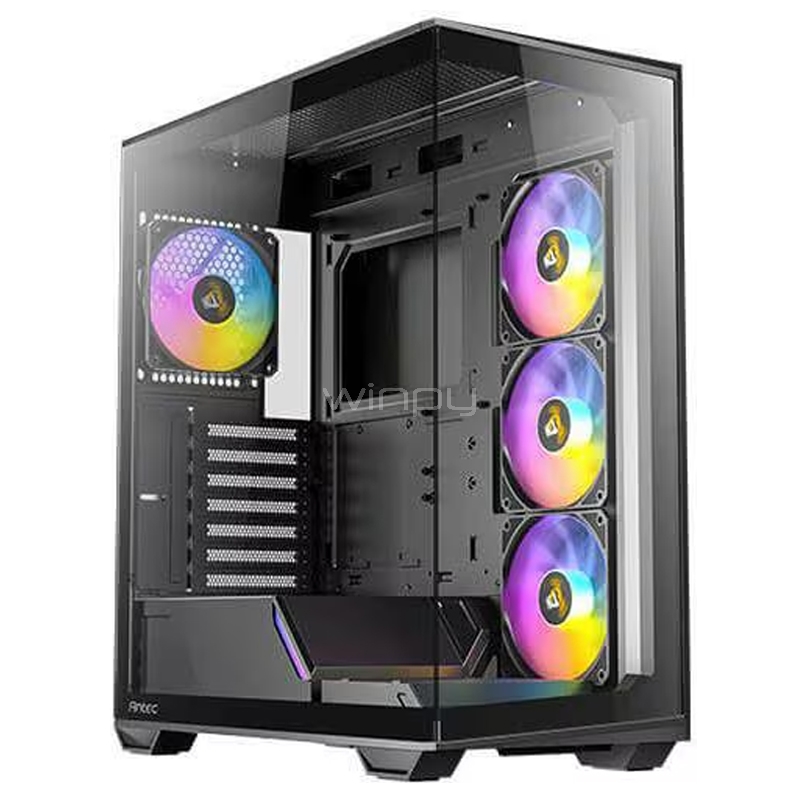 Gabinete Gamer Antec C3 Black (ATX, Vidrio Templado Panorámico, 4 ventiladores RGB)