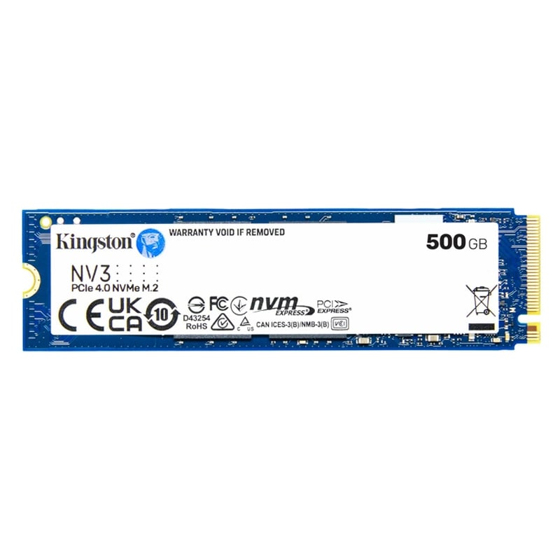 Unidad de Estado Sólido Kingston NV3 de 500GB (NVMe, PCIe 4.0, 5.000MB/s)