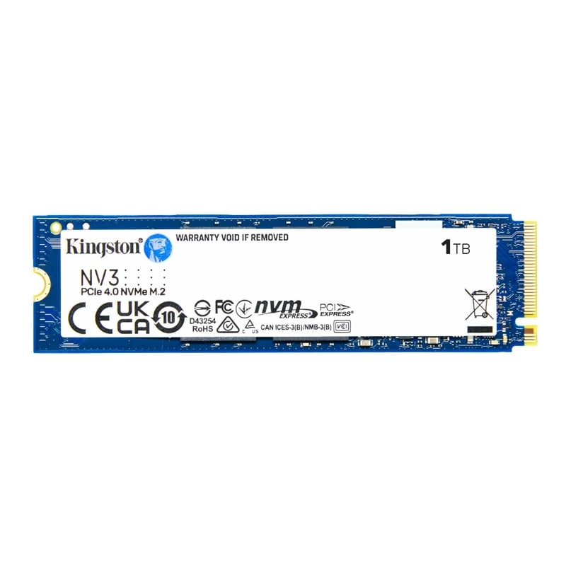 Unidad de Estado sólido Kingston NV3 de 1TB (NVMe, PCIe 4.0, 6.000MB/s)