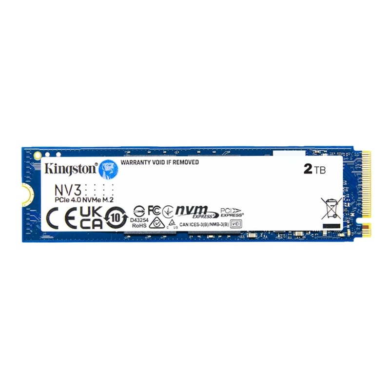 Unidad de Estado Sólido Kingston NV3 de 2TB (NVMe, PCIe 4.0, 6.000MB/s)