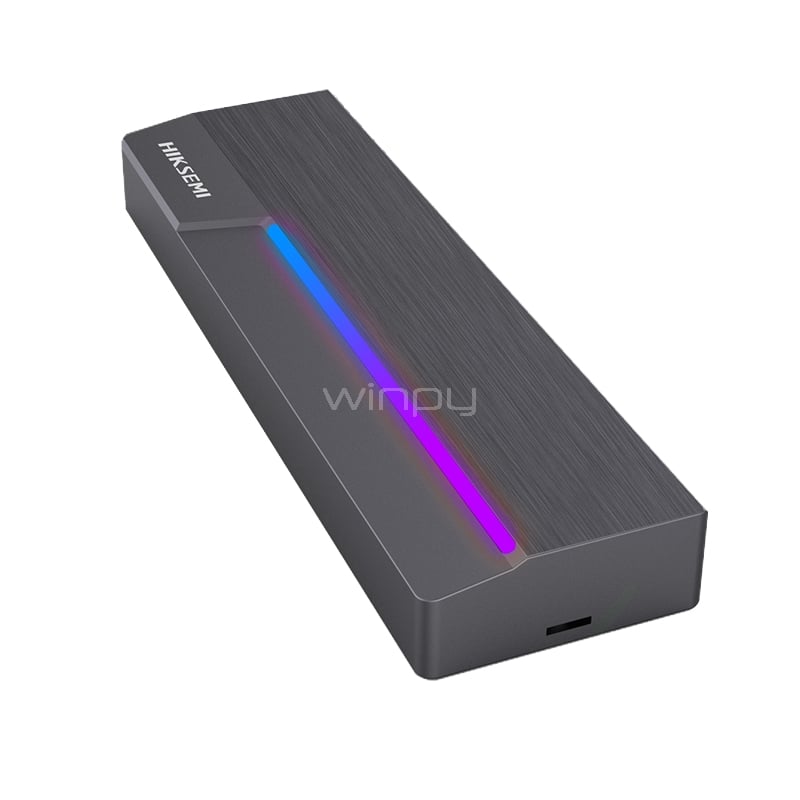 Cofre para SSD M.2 Hiksemi MDR1 Aura RGB (NVMe/SATA, USB-C, Gris)